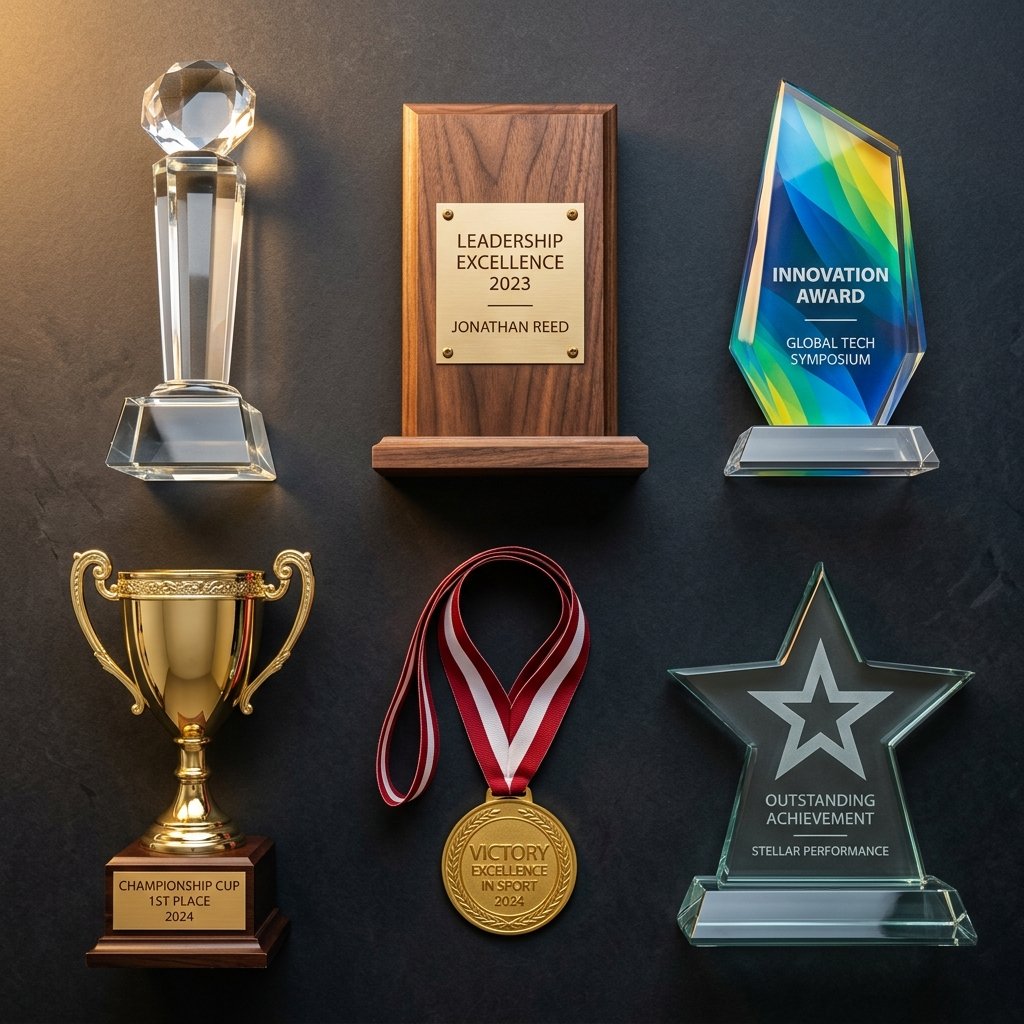 Wooden Plaques and Metal Awards